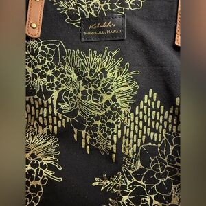 Kahulale’a Tote Black Gold Ka Ua Moaniani Lehua O Puna Purse Shoulder Bag